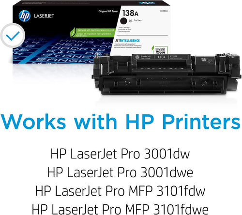 138A LaserJet Toner Cartridge - Original Yield - Black (Pack of 2)