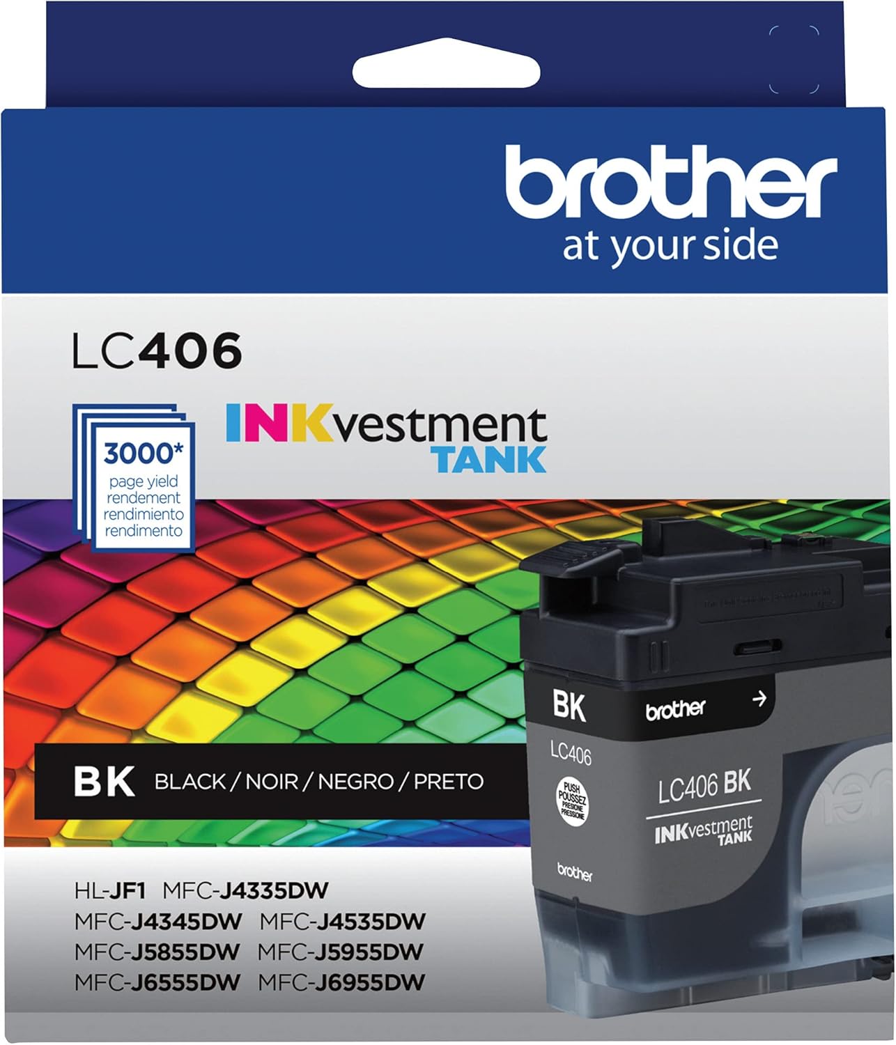 MFCJ5855DW Inkvestment Inkjet Printer and LC406BKS Black Standard Yield Ink