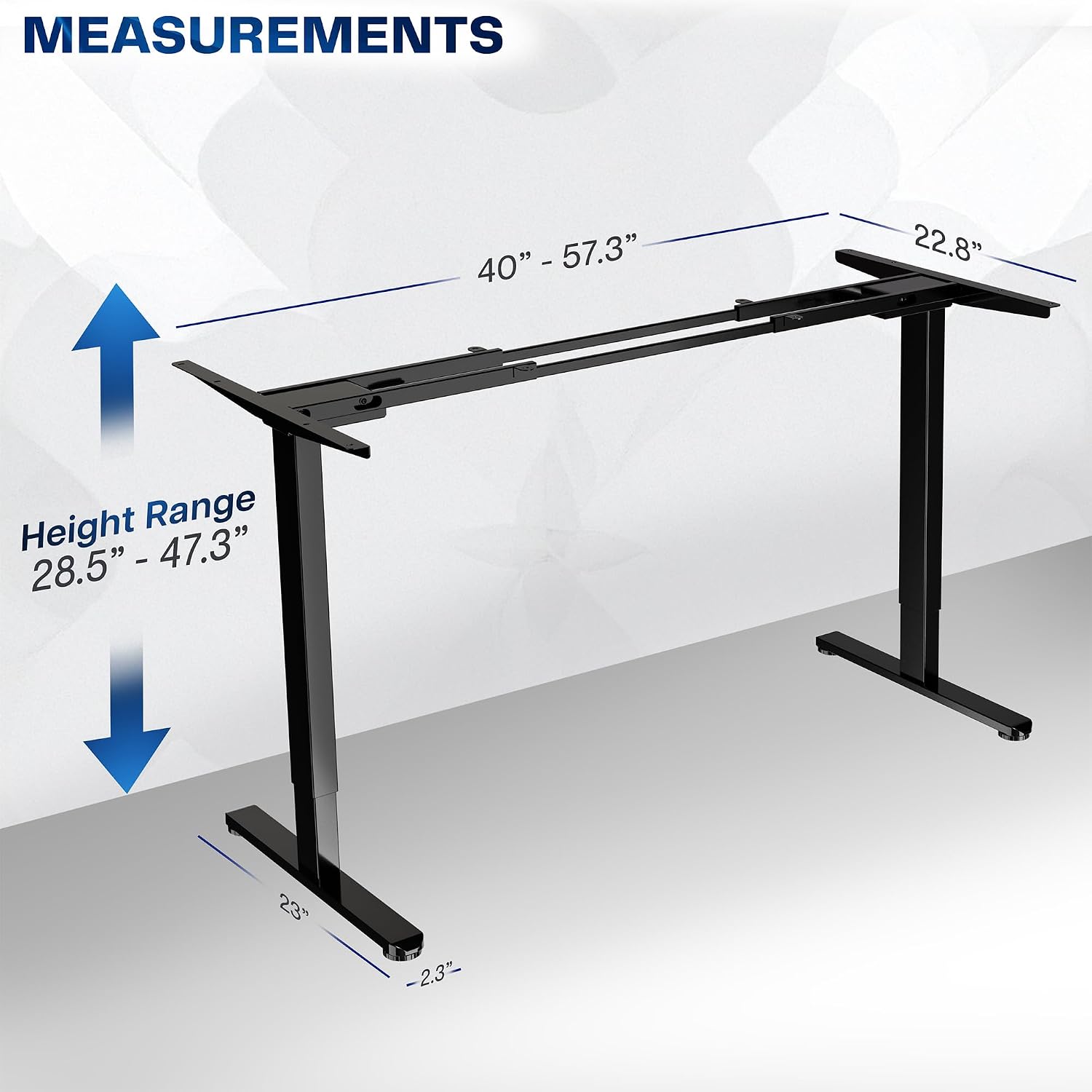 Heavy Duty Dual Motor Electric Sit Stand Desk Frame, 220 lbs Capacity up to 77" x 43" Tops, Memory Controller Height Adjustable Frame Only, Black, DESK-E-200B