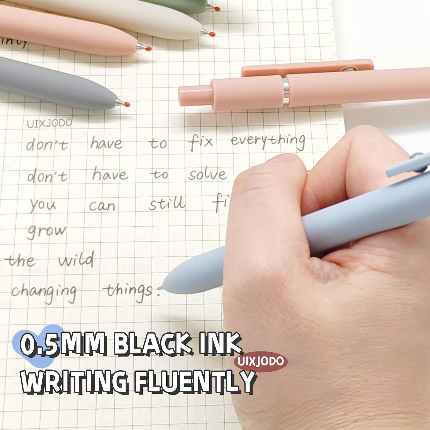 Gel Pens, 10Pcs 0.5mm Black Ink Pens Fine Point Smooth Writing Pens, High-End Series Retractable Pens for Journaling Note Taking, Cute Office School Supplies Gifts for Women (10 Pcs Morandi)