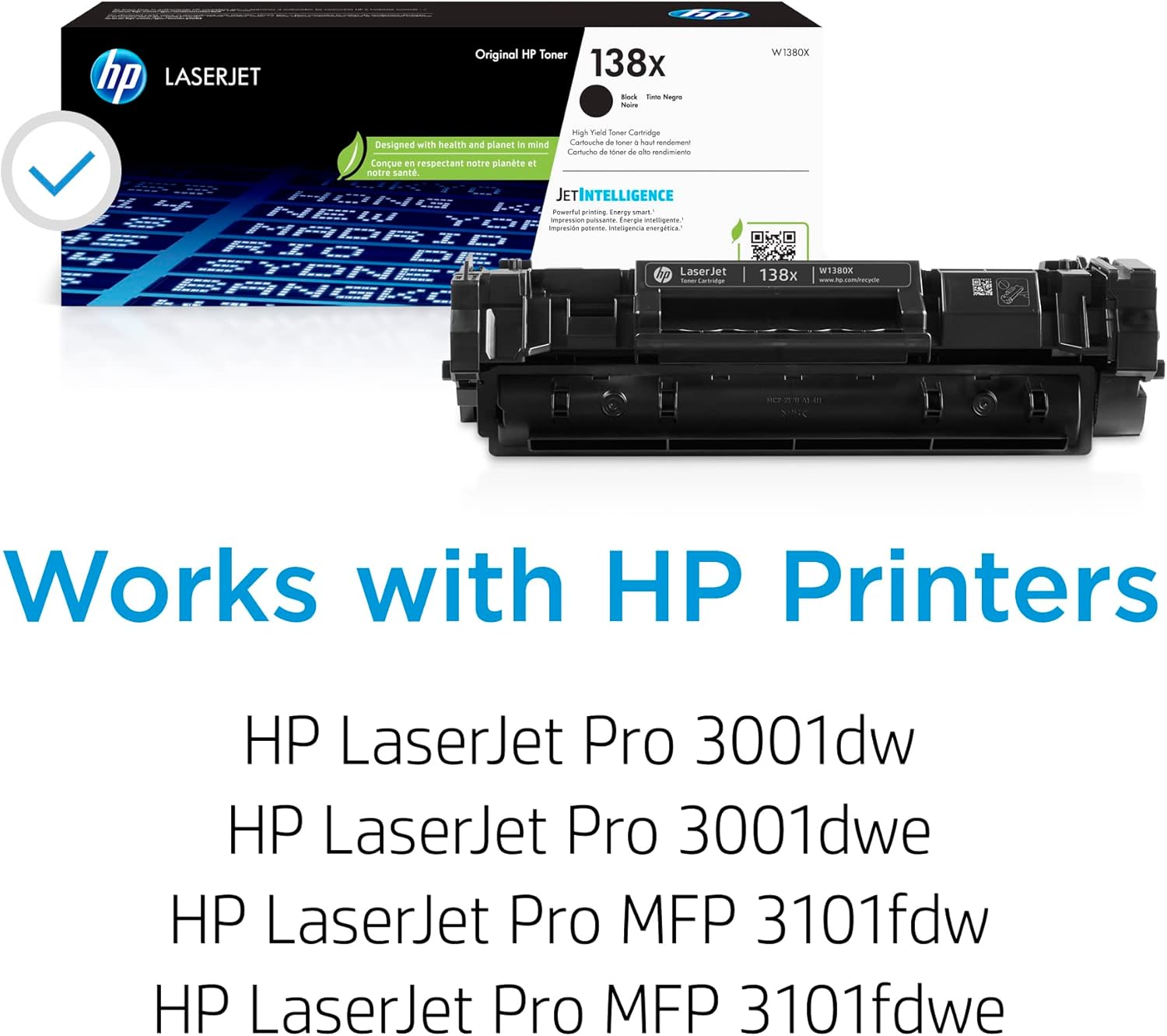 138X Black Original LaserJet Toner Cartridge 16.5 x 15.7 x 12.3 in White
