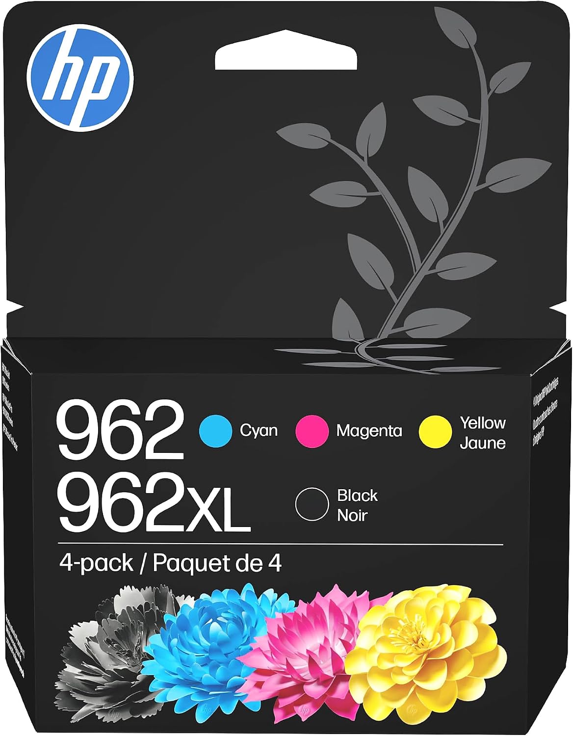 962XL High Yield Black and 962 Cyan, Magenta, Yellow Original Ink Cartridges Pack of 4 (3JB34AN)