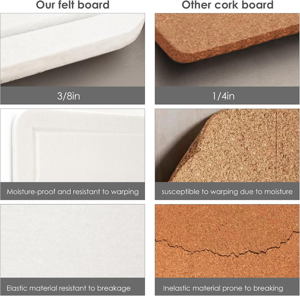 Large Bulletin Board - 60 x 36 Inches, Decorative Felt Pin Board for Wall - 5' x 3' Foldable Photo Display Board with Self-Adhesive Tape, Includes 20 Push Pins - White