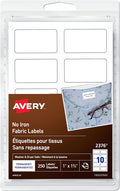 No-Iron Fabric Labels, Nylon Woven Fabric, 1” x 1?”, Durable Handwrite Permanent Fabric Labels, Sweatproof & Laundry Safe, Great for Hospitals, Nursing Home, Organizing, 250 Labels, (2376)