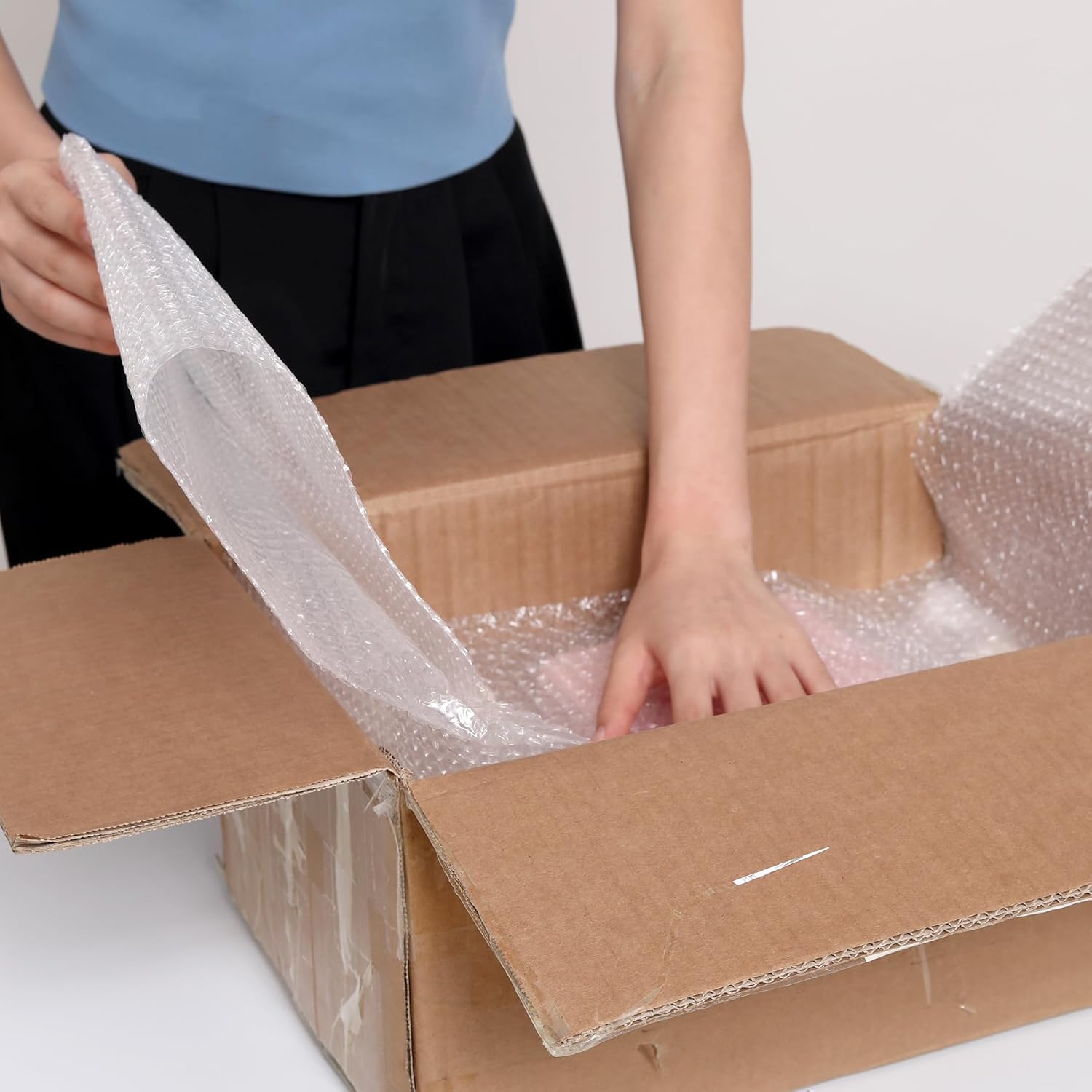 Bubble Packing Moving Wrap, 12 Inch x 72 ft Total, 2 Pack | Heavy Duty Fully-inflated Bubbles for Boxes, Shipping Cushioning Supplies, Perforated Every 12"