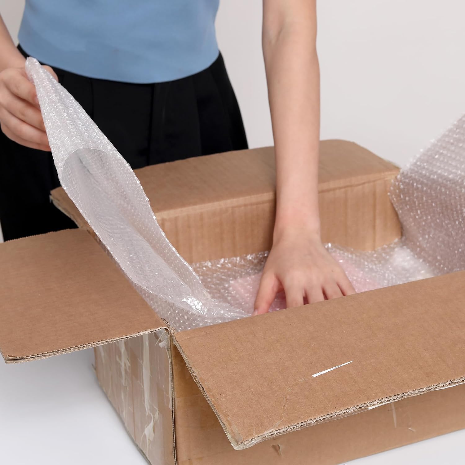 2 Pack 15 Inch x 72 ft Total Bubble Packing Wrap for Moving Boxes Shipping Cushioning Supplies Perforated Every 12”