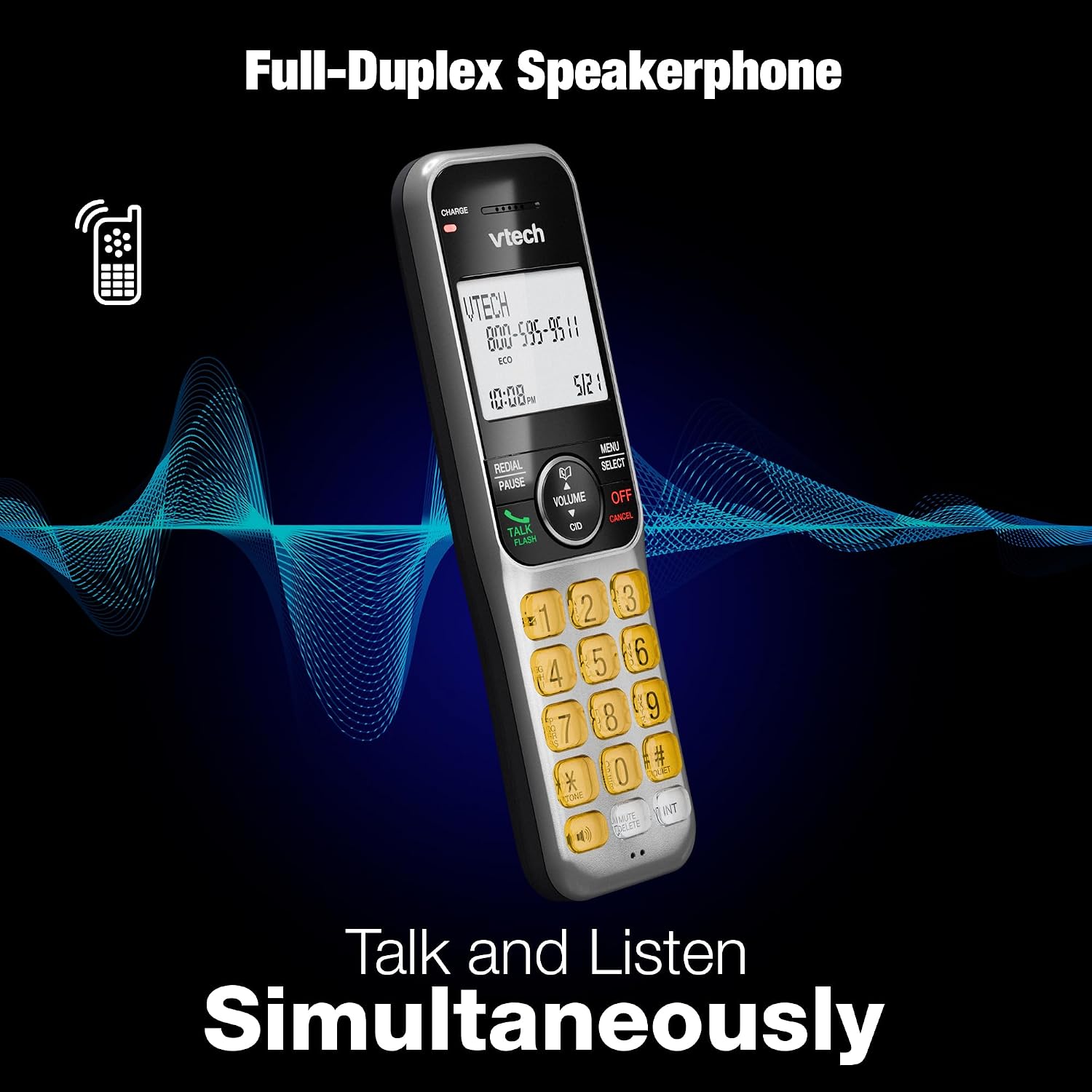 DECT 6.0 3-Handsets Corded/Cordless Phone for Home with Answering Machine, Call Blocking, Caller ID, Large Backlit Display, Duplex Speakerphone, Intercom, Landline Line-Power: VG208-3