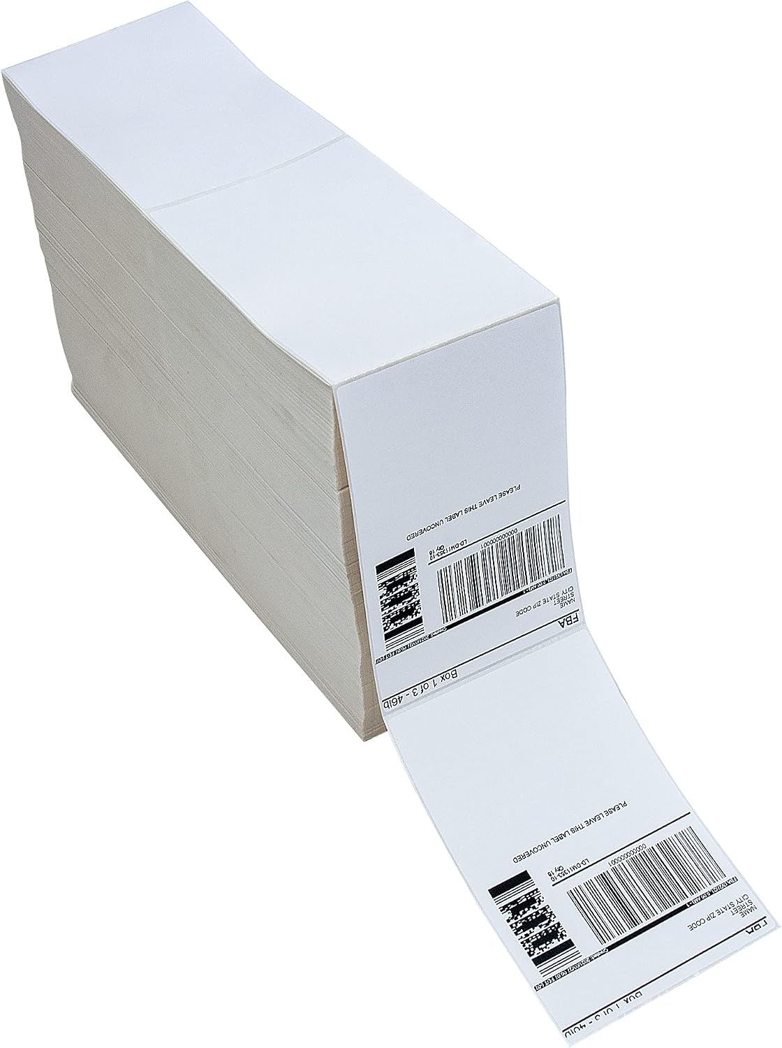 6000 Fanfold 4" x 6" Direct Thermal Shipping Labels, with Perforated Line for Thermal Printers - Compatible with Zebra & Rollo Printer