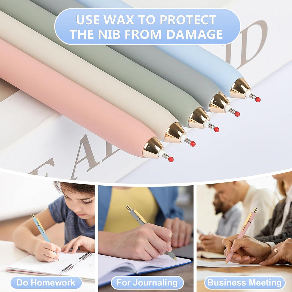 Gel Pens 6 Pcs, 0.5mm Quick Dry Black Ink Pens Fine Point Smooth Writing Pens,Retractable Pens for Journaling Note Taking,Stylo Gel Gift for Women (Morandi-6PC)