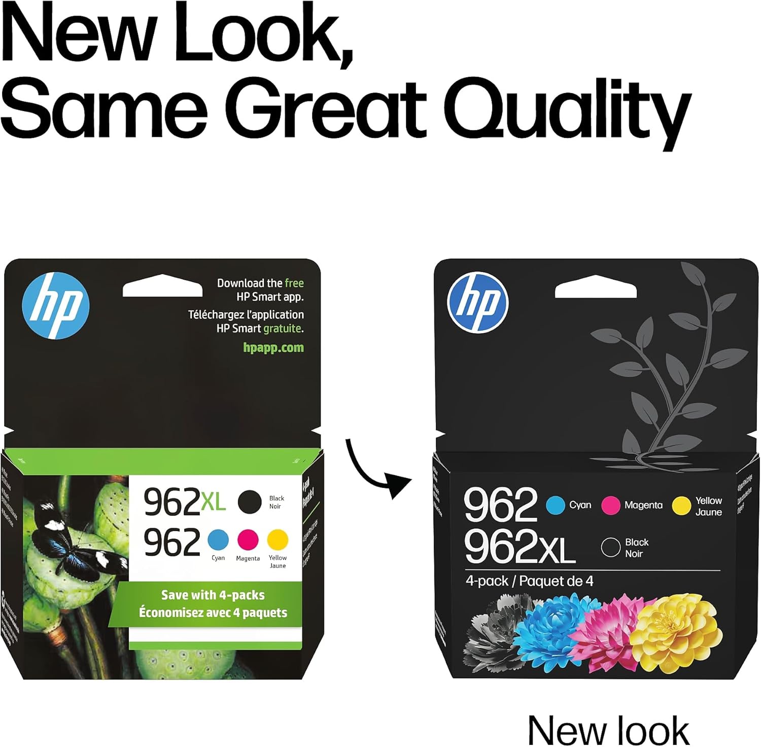 962XL High Yield Black and 962 Cyan, Magenta, Yellow Original Ink Cartridges Pack of 4 (3JB34AN)