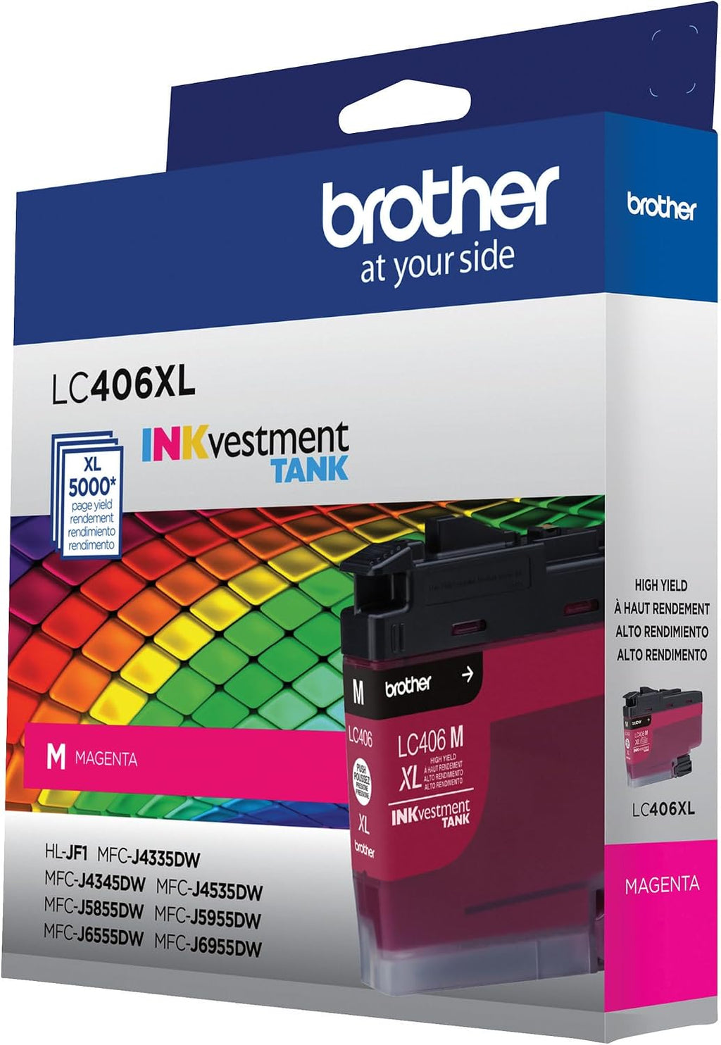 Genuine LC406XLMS High-Yield Ink Cartridge, Magenta | Prints up to 5,000 pages, Compatible with MFC-J4335DW, MFC-J4335DWXL, MFC-J4345DWXL, MFC-J4535DW, and MFC-J4535DWXL.