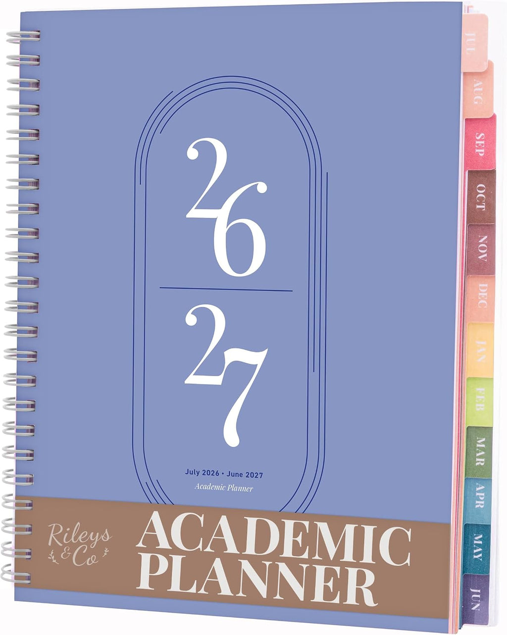 Rileys Academic Planner 2026-2027, Daily, Weekly & Monthly Planner, July 2026 - June 2027, Student Notes Pages, Twin-Wire Binding Weekly Agenda for School & Work (20 x 15 cm, Blue)