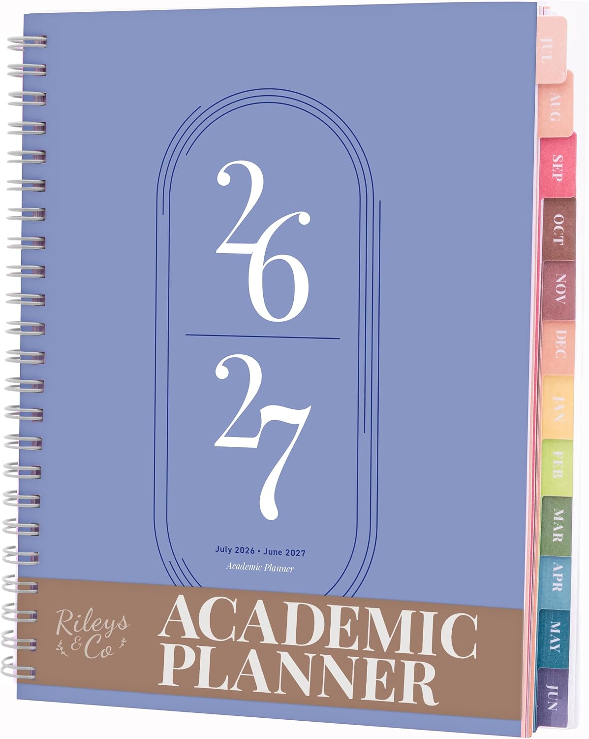 Rileys Academic Planner 2026-2027, Daily, Weekly & Monthly Planner, July 2026 - June 2027, Student Notes Pages, Twin-Wire Binding Weekly Agenda for School & Work (20 x 15 cm, Blue)