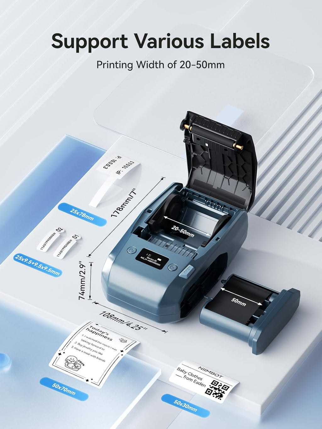 M2 Label Printer, 2 Inches HD Printing Sticker Maker | Perfect for Home Lab and Low Temperature Labelling