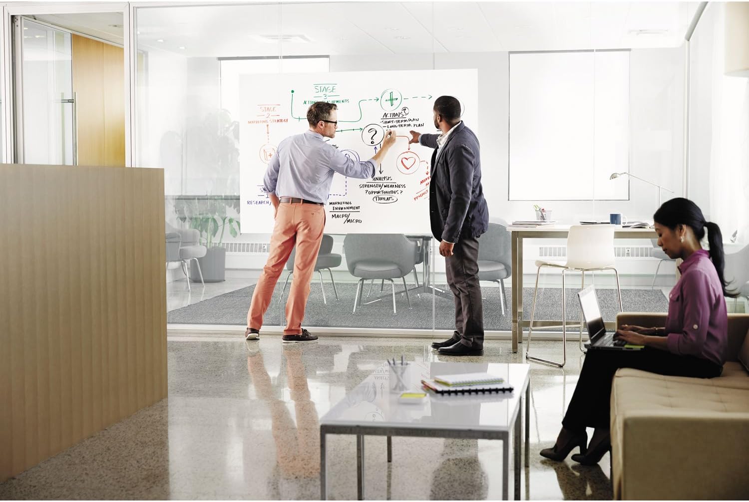 Dry Erase Whiteboard Film Surface for Walls, Doors, Tables, Chalkboards, Whiteboards, and More, Removable, Stain-Proof, Easy Installation, 6 ft x 4 ft Roll (DEF6X4)