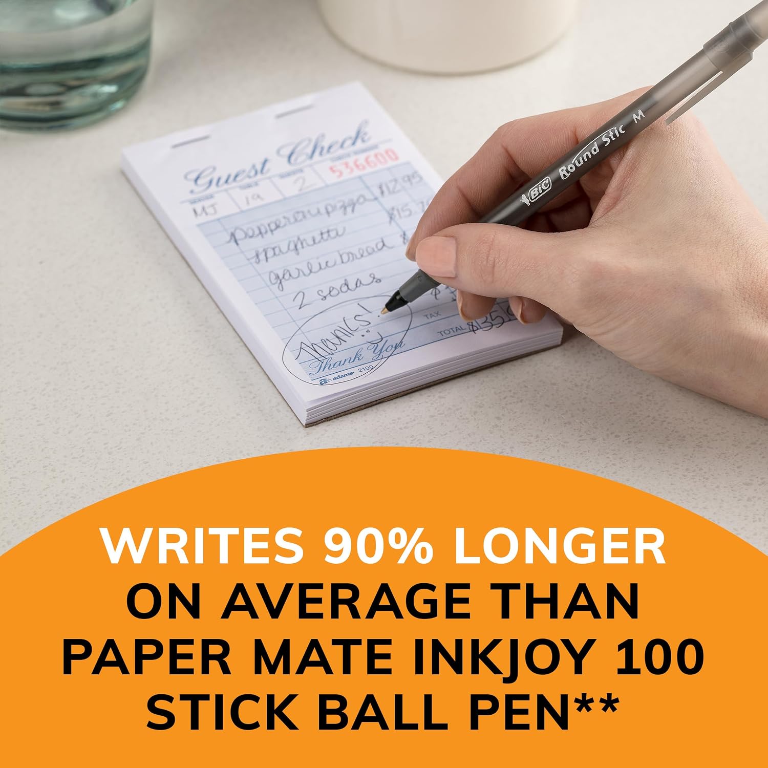 Round Stic Extra Life Long-Lasting Ink and Comfortable Grip Ballpoint Pen, 60-Count in Black Ink (Pack of 2)