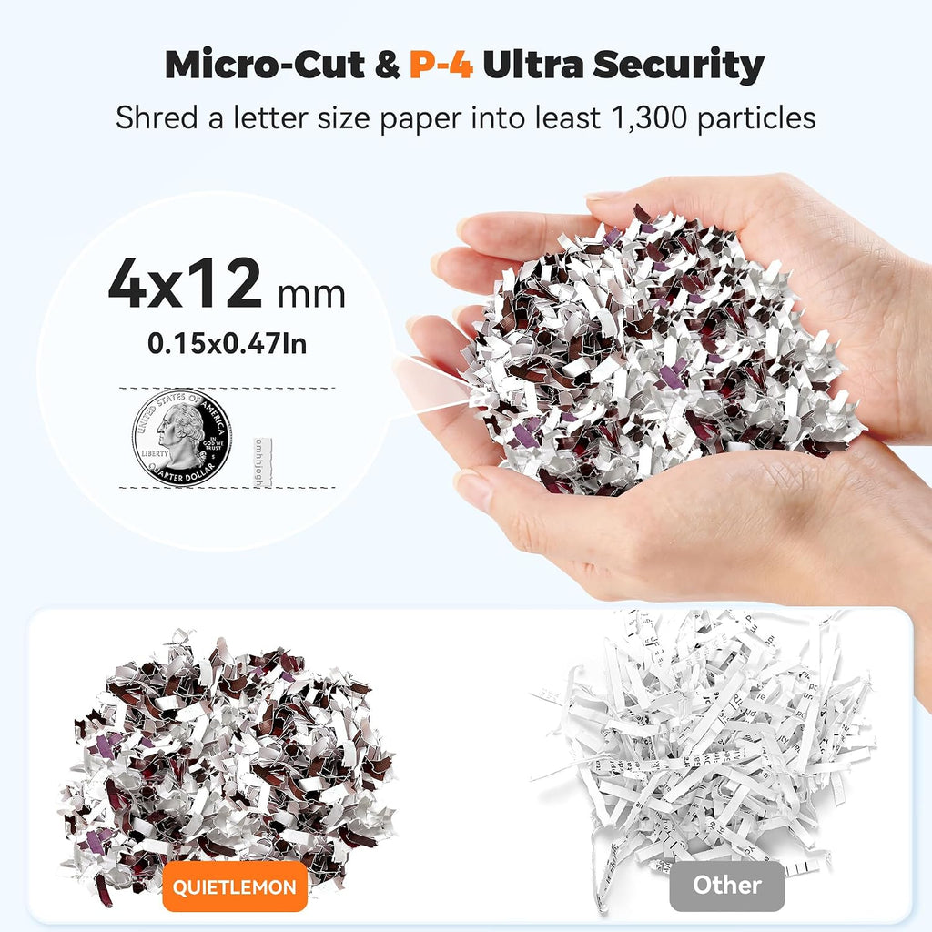 120-Sheet Auto Feed Paper Shredder, 40 Min Non-Stop, Shredders for Home Office Heavy Duty, P-4 Ultra Security Shredder for Home Office, Cross-Cut with Wheels, 5.28 Gal Bin, <63 dB (OL287)