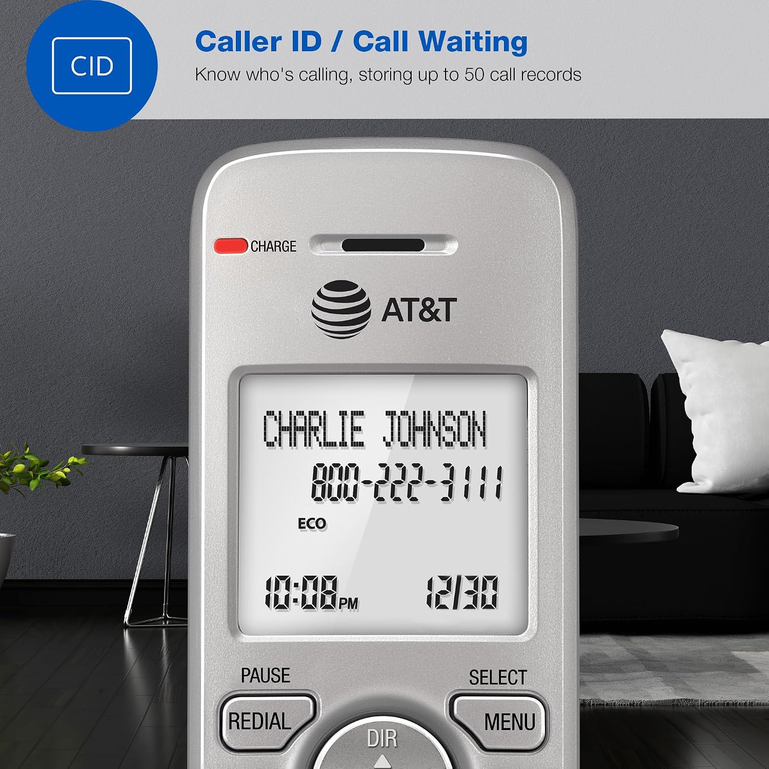 4-Handset DECT 6.0 Cordless Home Phone with LCD Display, Lighted Keypad, Caller ID/Call Waiting, Simulated Full-Duplex Handset Speakerphone, Eco Mode, Voicemail Key, Quiet Mode, Intercom, EL51403