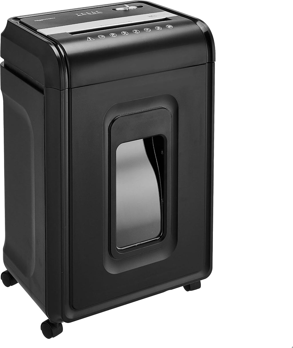 Basics 24-Sheet Cross-Cut Paper, CD and Credit Card Home Office Shredder with Pullout Basket