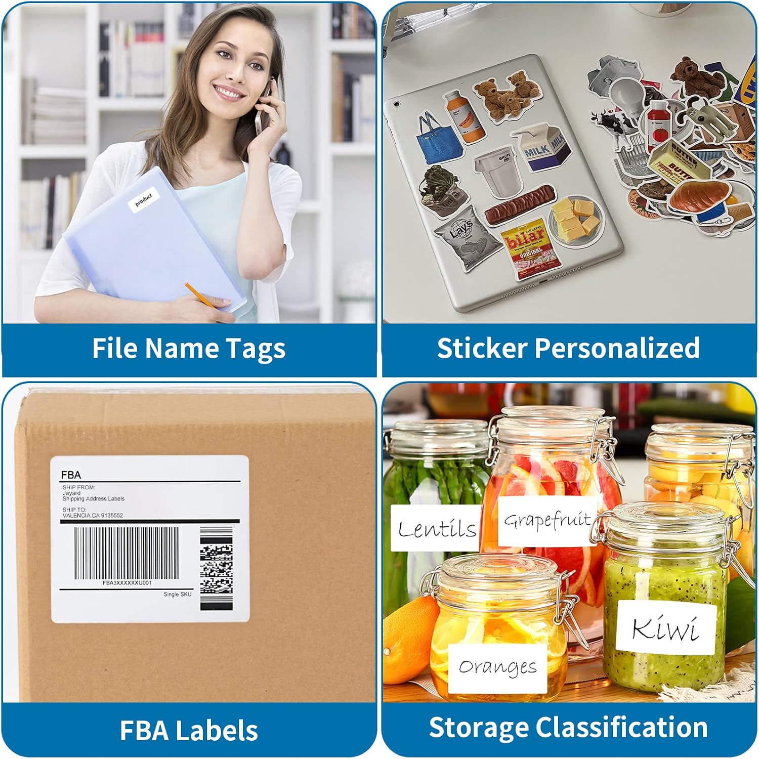2” x 4” Shipping Labels 5000 Address Labels Printable, White Sticker Label Sheets for Laser Inkjet Printers (10 Labels/Sheet, 500 Sheets)