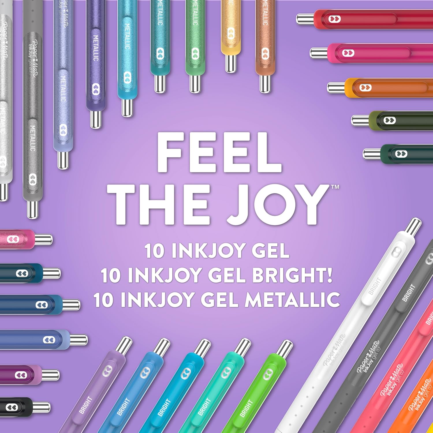 InkJoy Gel Pens Ultimate Pack, Retractable Pens, Featuring Classic, Bright!, and Metallic Pens, Assorted, 30 Count