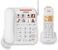 CareLine SN5147 Amplified Corded/Cordless Senior Phone System with 90dB Extra-Loud Visual Ringer, Big Buttons & Large Display