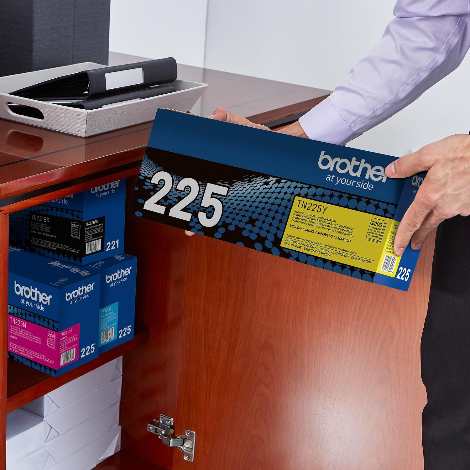 Original TN225Y High-Yield Yellow Toner Cartridge, Higher Yield for Value, Original Toner Replacement cartridges, Toner for Laser Printers HL-3140CW, HL-3170CDW, MFC-9130CW, and More