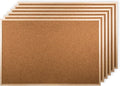 Large Cork Bulletin Board with Wooden Frame Bulk, 36 x 24 inches, 6 Pieces, Beige