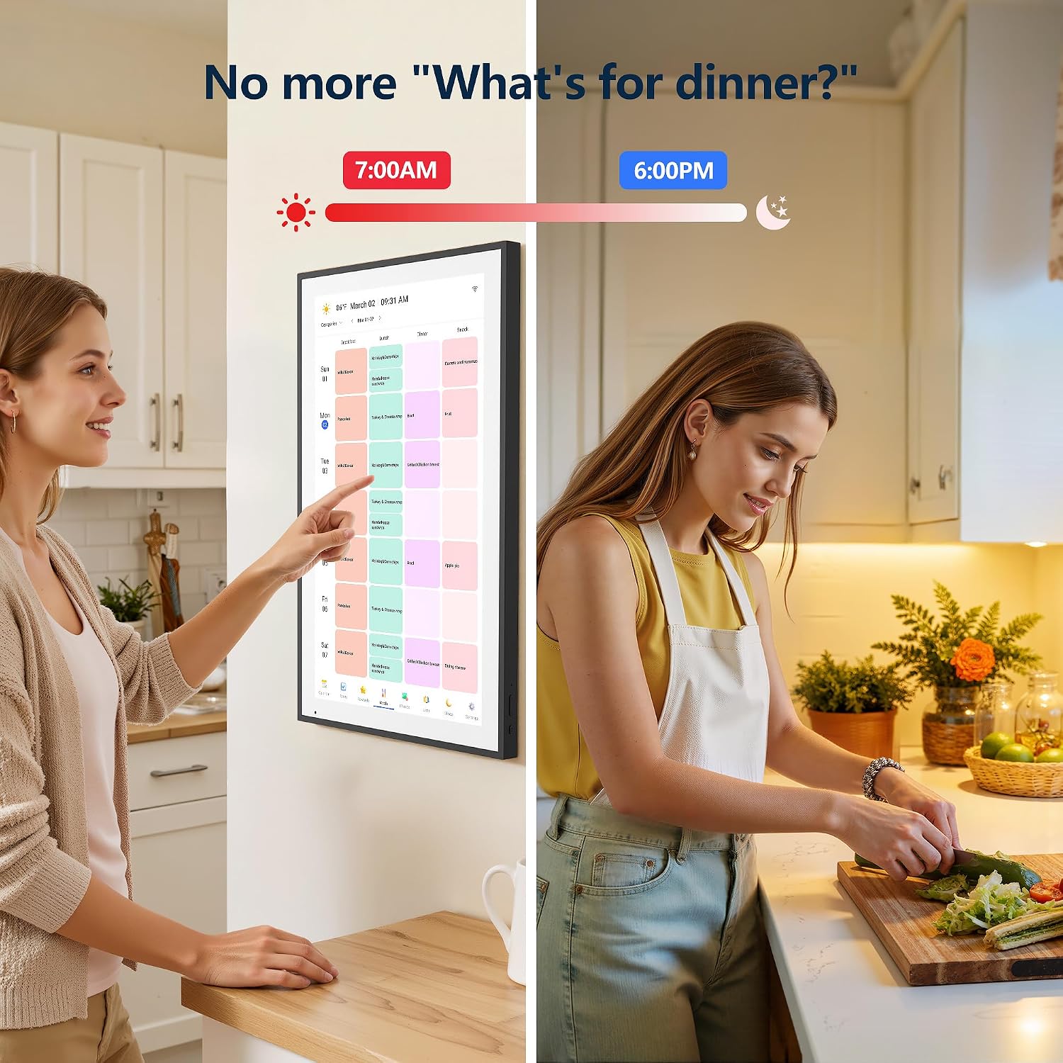 Digital Calendar, 15.6 Inch Wall Planner Electronic Calendar & Chore Chart, Smart Touchscreen Interactive Display for Family Schedules, Great for Organizing Your Routines, Wall & Desk Mountable, Gifts for Women Men, Gifts for Mom Dad