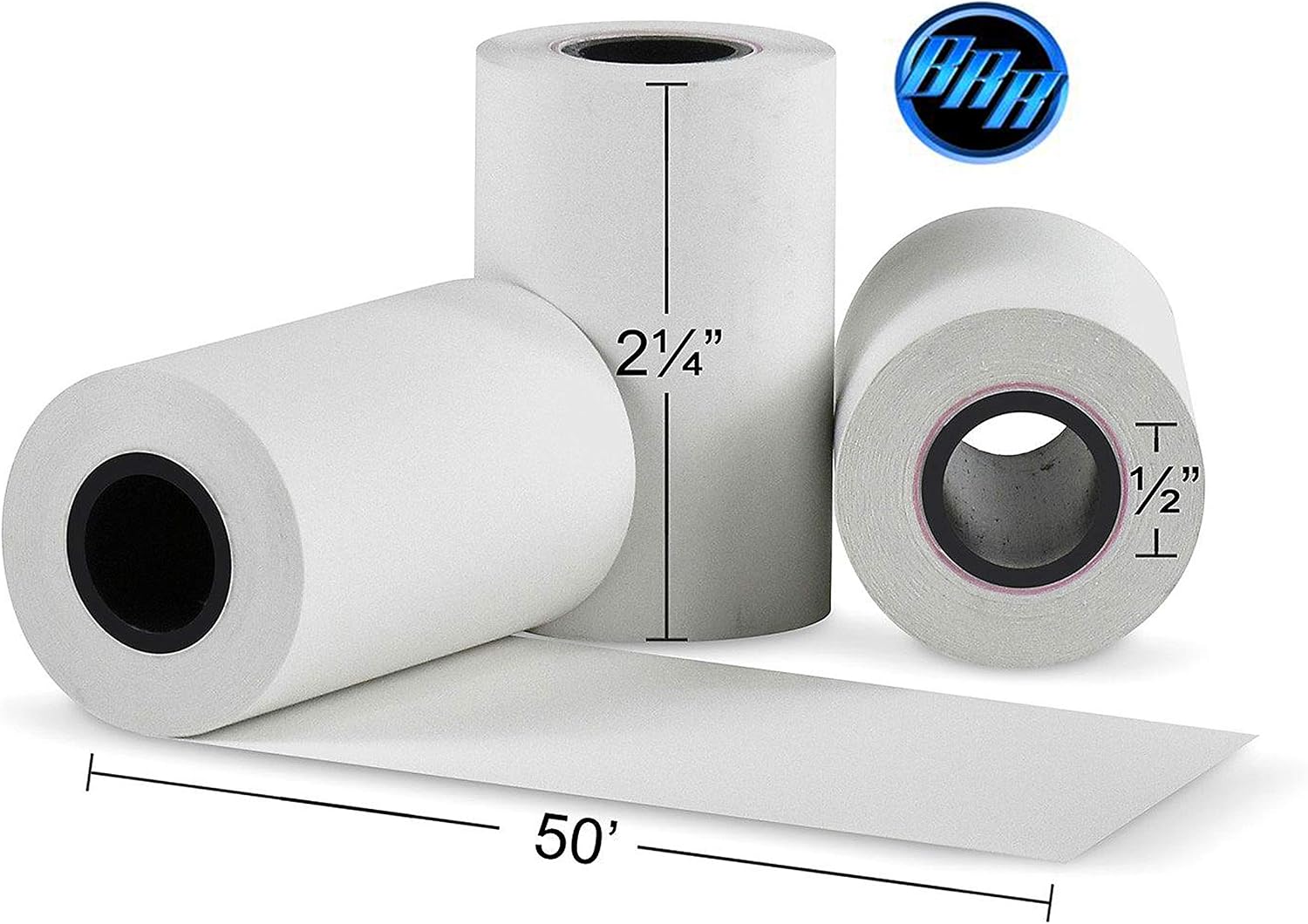 (100 Rolls) 2 1/4 x 50 Thermal Paper Receipt Rolls 55 GSM Premium Quality German Paper fits all Credit Card Terminals Verifone VX520 Ingenico ICT220 ICT250 BPA Free from