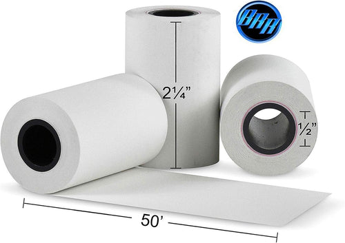 (100 Rolls) 2 1/4 x 50 Thermal Paper Receipt Rolls 55 GSM Premium Quality German Paper fits all Credit Card Terminals Verifone VX520 Ingenico ICT220 ICT250 BPA Free from