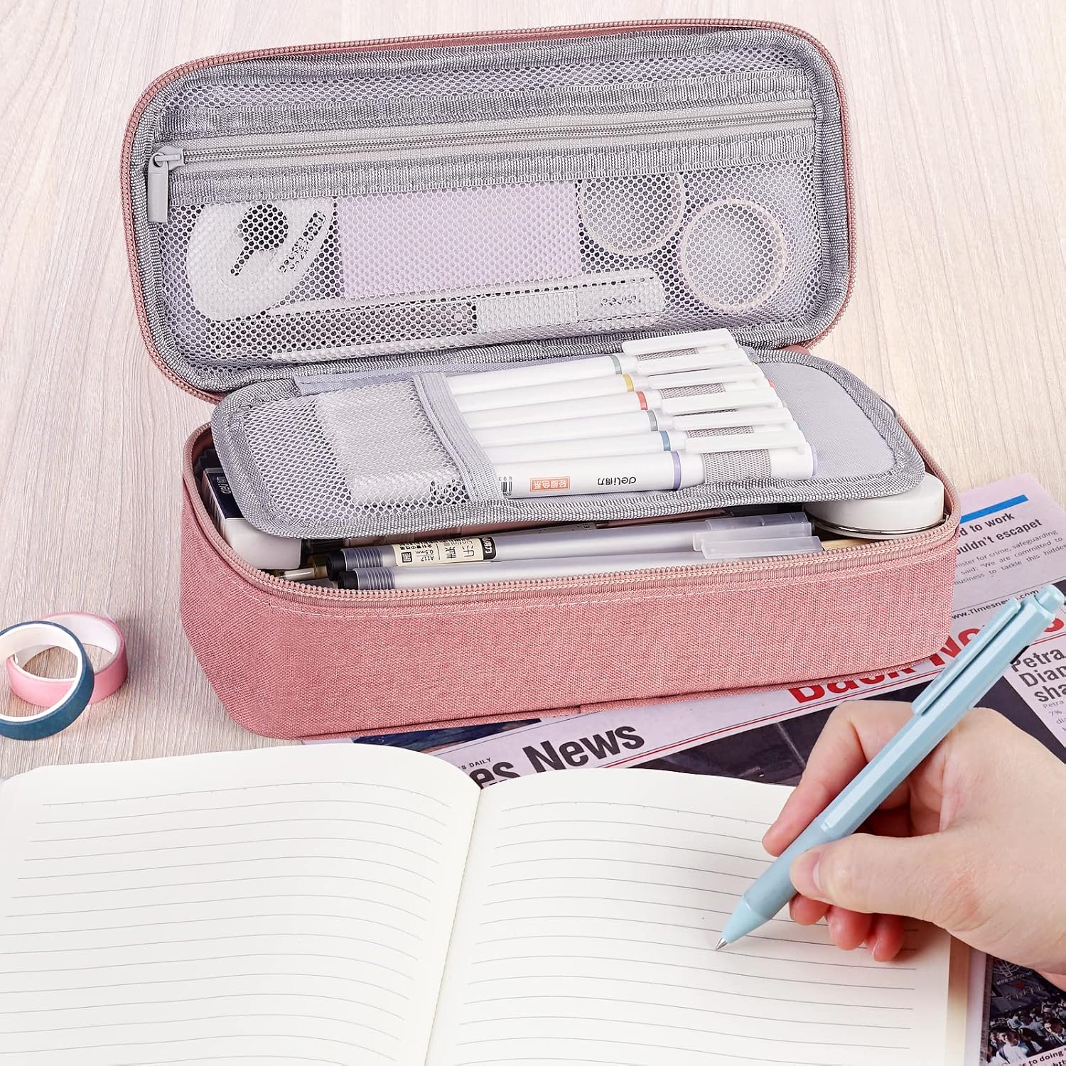 Large Pencil Case, Big Capacity Pencil Pouch Stationery Pen Bag, Storage High Capacity Bag Pouch Holder Box Organizer, Marker Pen Case for Women & Men
