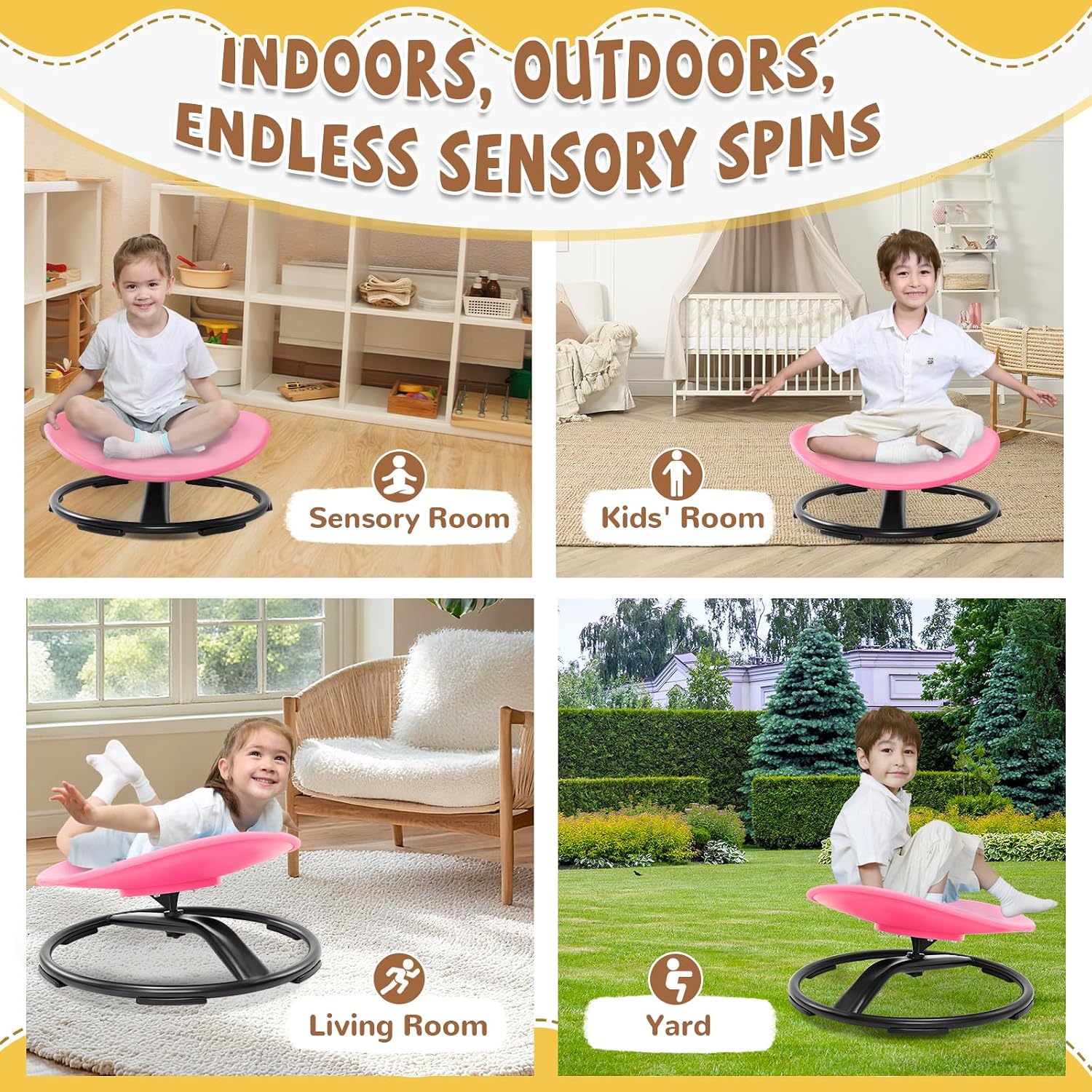 Spinning Chair for Autistic Kids (Ages 3-18), Autism Sensory Toy Gift