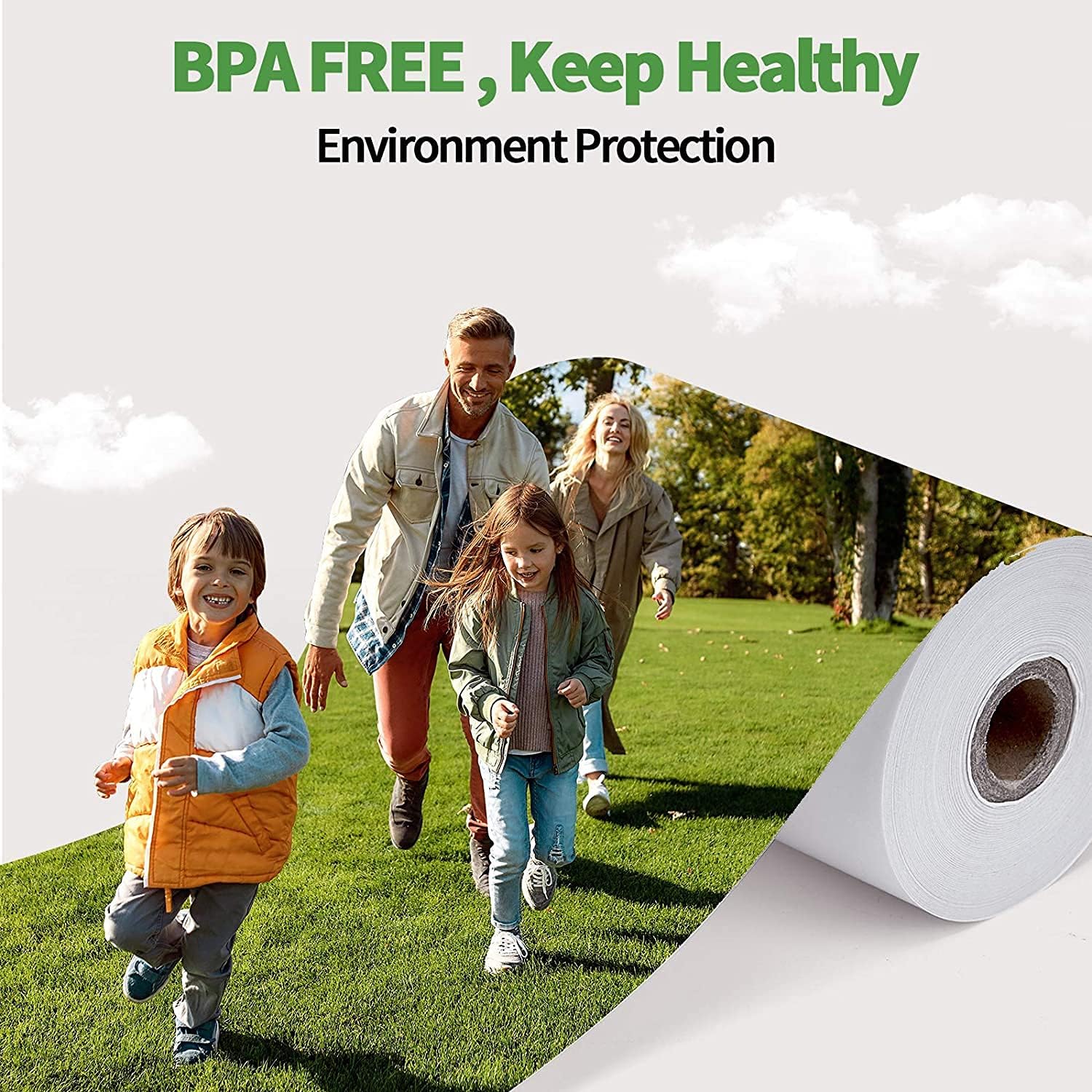 3 1/8" x 2" Thermal Receipt Paper Rolls, 80mm POS Receipt Paper Cash Register Roll, 50 Rolls Sealed Pack