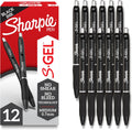 S-Gel, Gel Pens, Medium Point (0.7mm), Black Ink Gel Pen, 12 Count