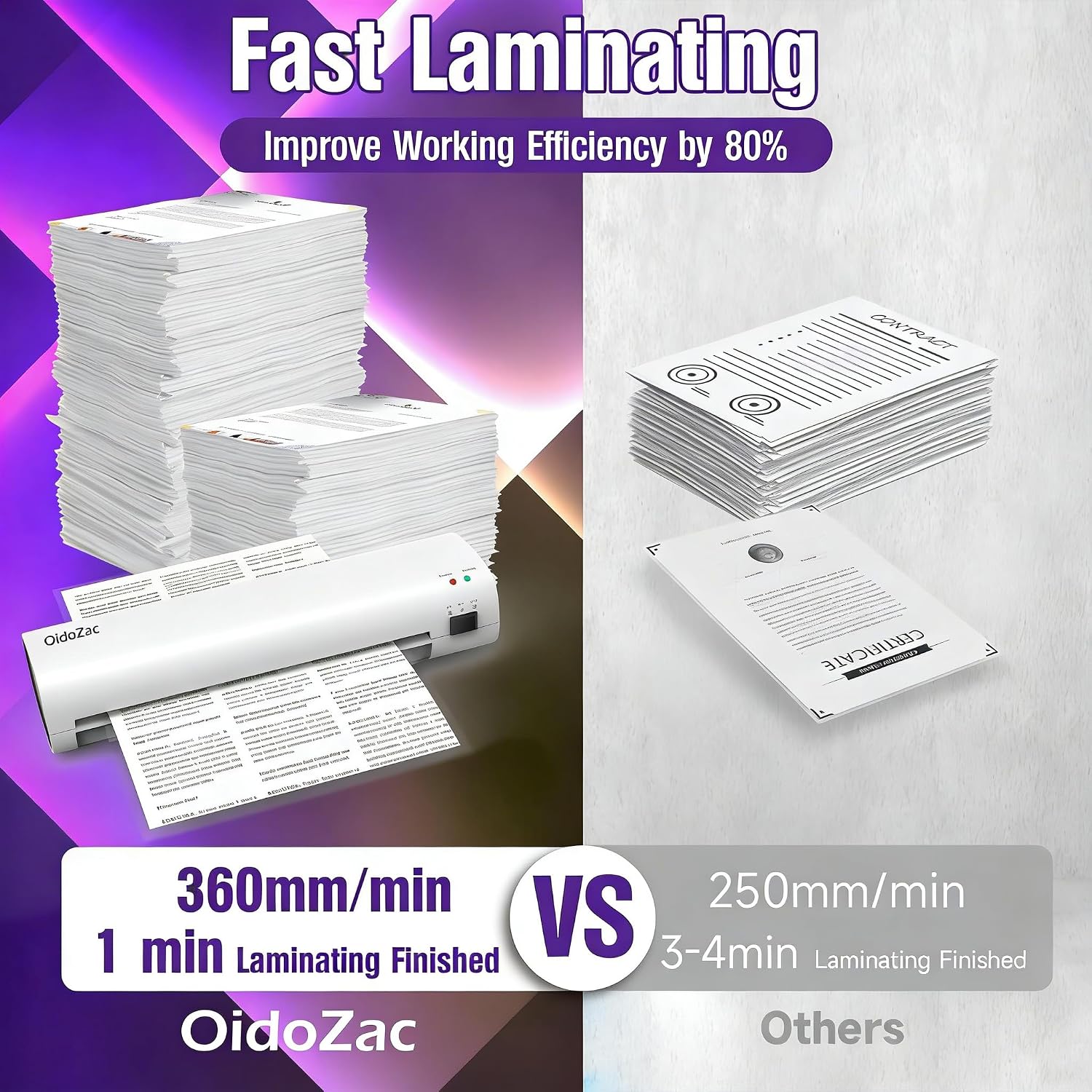 Laminator Machine, 9-Inch Letter Size Laminating Machine with 15 Laminating Pouches for Small Desktop, 4 in 1 Never Jam Thermal Laminator with Trimmer Corner Rounder for Office School Home
