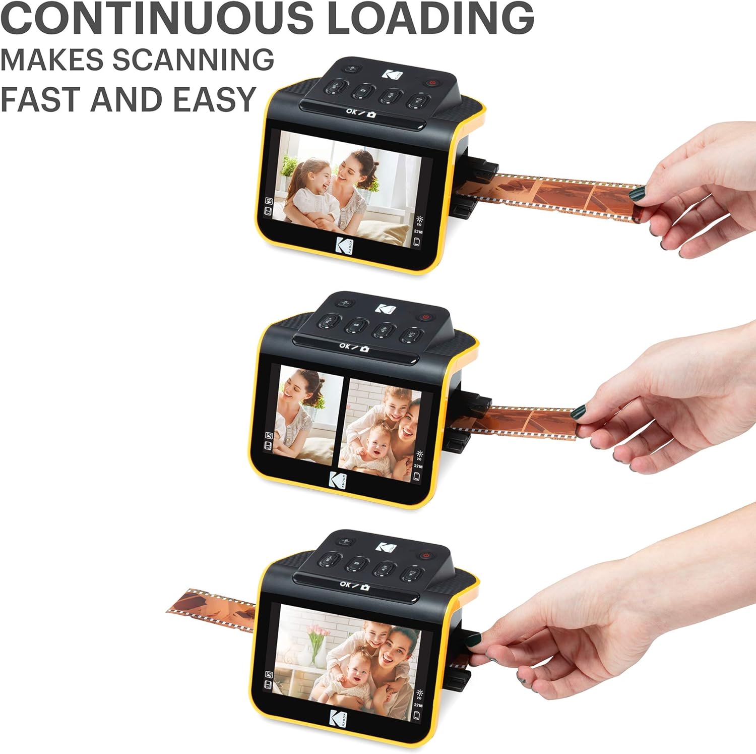 Slide N SCAN Film and Slide Scanner with Large 5” LCD Screen, Convert Color & B&W Negatives & Slides 35mm, 126, 110 Film Negatives & Slides to High Resolution 22MP JPEG Digital Photos