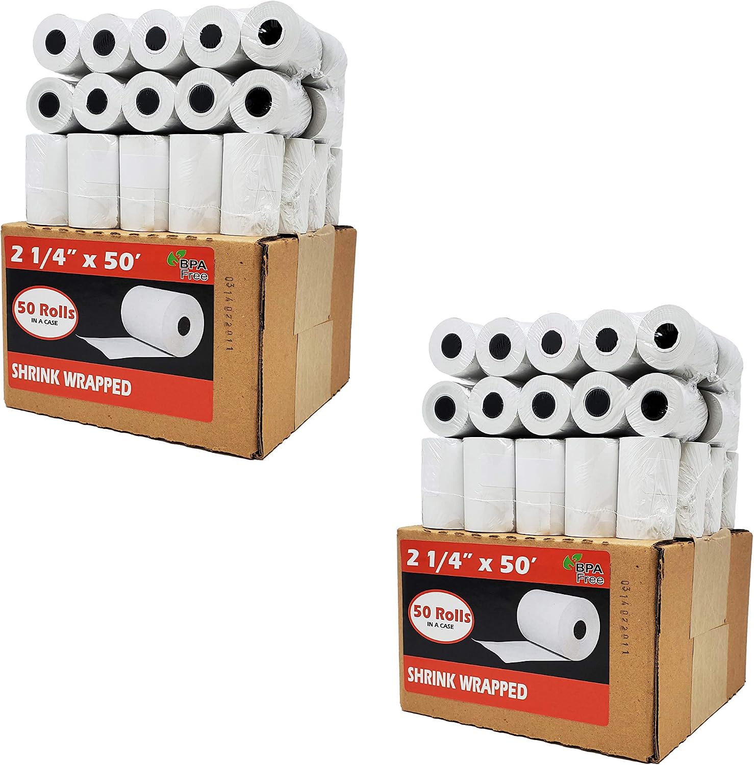 (100 Rolls) 2 1/4 x 50 Thermal Paper Receipt Rolls 55 GSM Premium Quality German Paper fits all Credit Card Terminals Verifone VX520 Ingenico ICT220 ICT250 BPA Free from