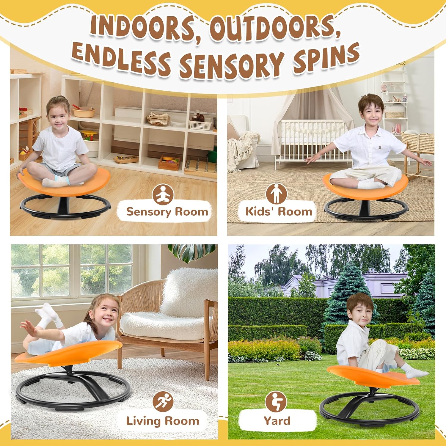Spinning Chair for Autistic Kids (Ages 3-18) - Autism Sensory Toy Gift