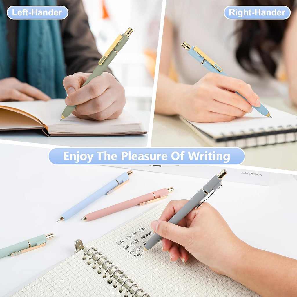 Gel Pens 6 Pcs, 0.5mm Quick Dry Black Ink Pens Fine Point Smooth Writing Pens,Retractable Pens for Journaling Note Taking,Stylo Gel Gift for Women (Morandi-6PC)