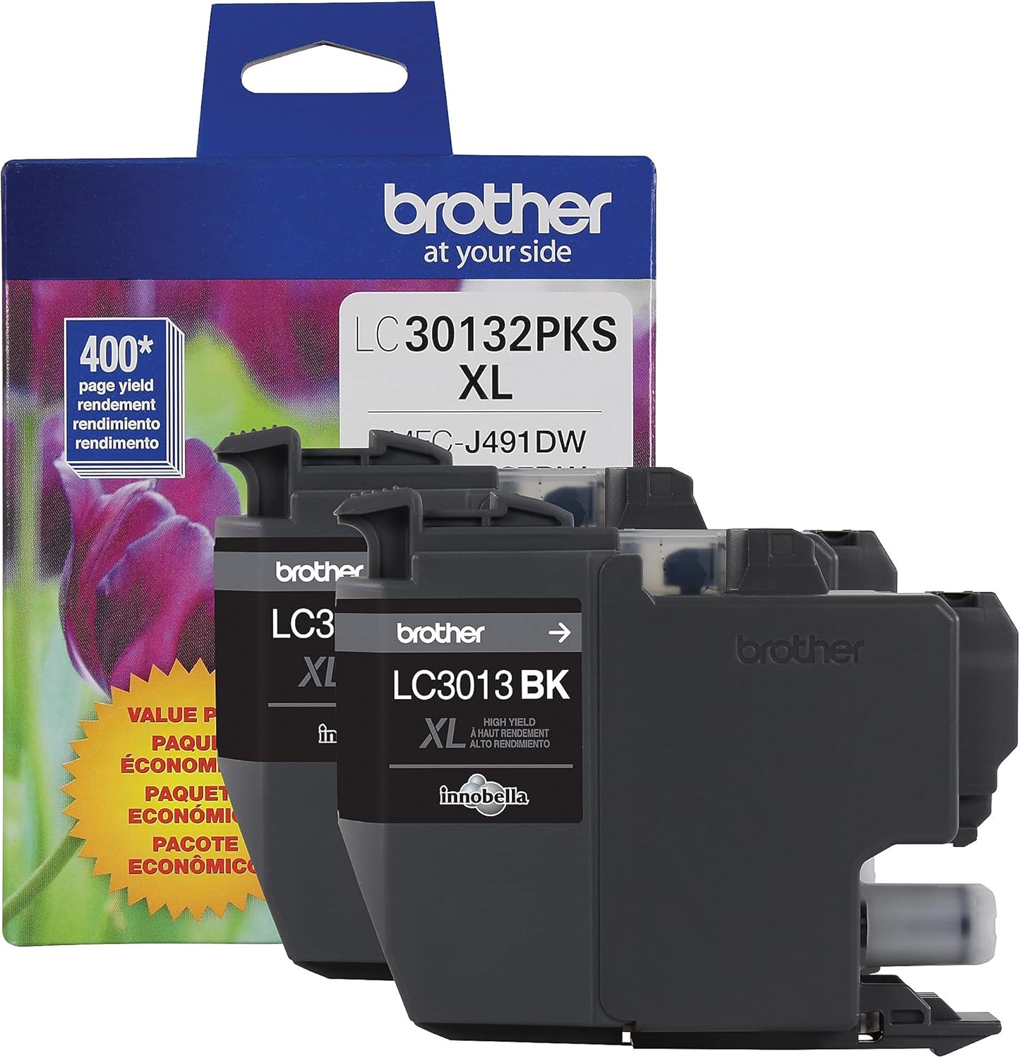 Genuine LC30132PKS 2-Pack High Yield Black Ink Cartridges, Page Yield Up to 400 Pages/Cartridge, LC3013