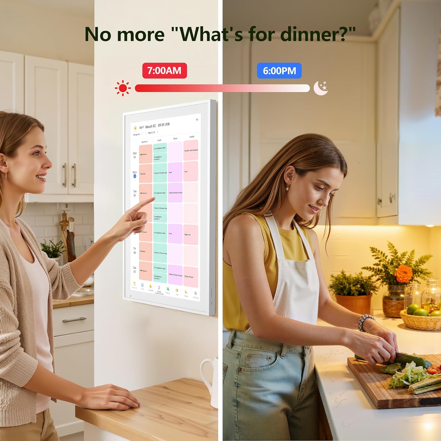 Digital Calendar, 15.6 Inch Wall Planner Electronic Calendar & Chore Chart, Smart Touchscreen Interactive Display for Family Schedules, Great for Organizing Your Routines, Wall & Desk Mountable, Gifts for Women Men, Gifts for Mom Dad