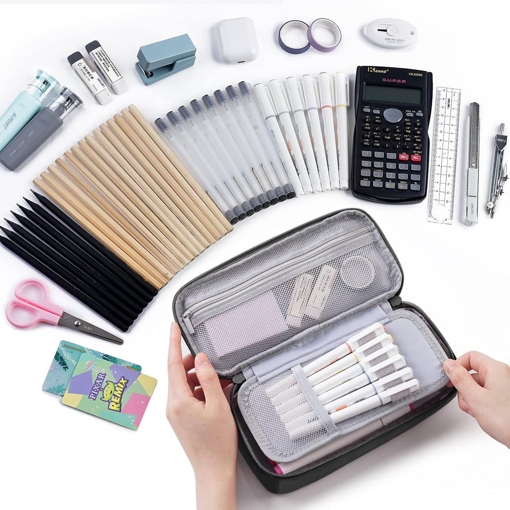 Large Pencil Case, Big Capacity Pencil Pouch Stationery Pen Bag, Storage High Capacity Bag Pouch Holder Box Organizer, Marker Pen Case for Women & Men
