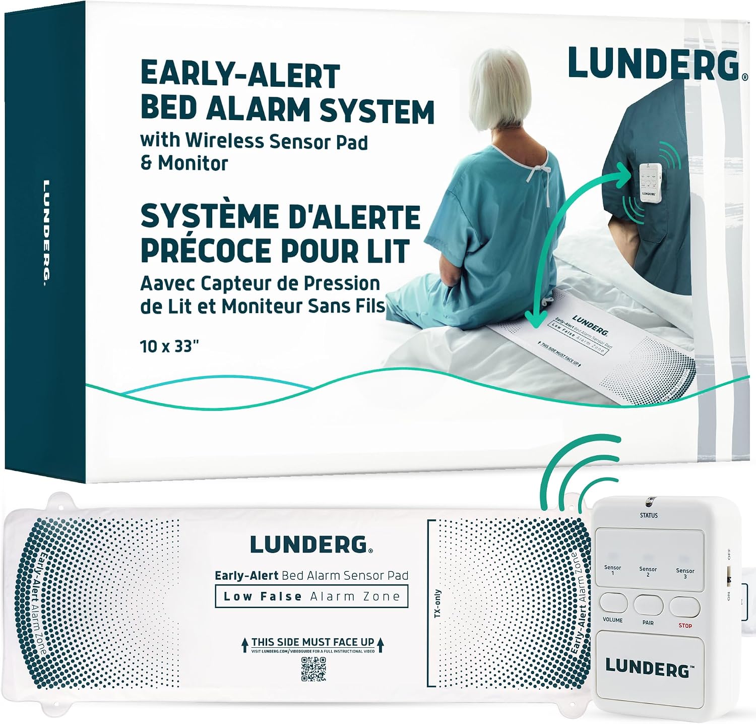 Wireless Early Alert Bed Alarm System for Elderly - Alerts Caregivers Before They Get Up, No in-Room Alarm to Frighten Your Loved One, Fall Prevention for Dementia Care, Trusted US Company