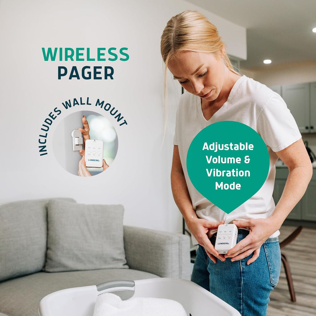 Under Mattress Bed & Chair Alarm Set - Invisible Wireless Sensor Pad with Early Alert & Pager - Our Most Advanced Fall Prevention for Dementia Care - Ideal for Loved Ones Who Refuse Help
