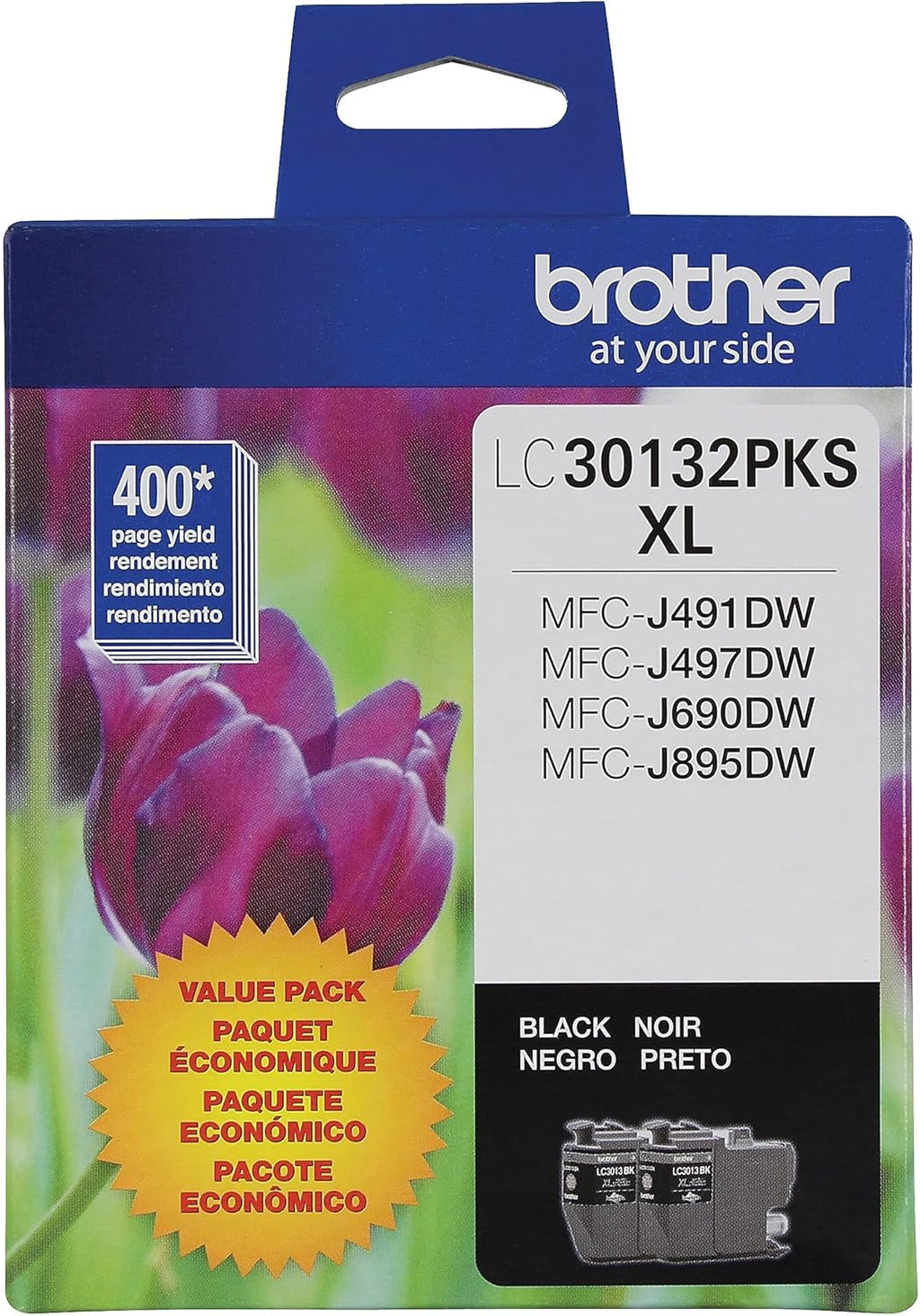 Genuine LC30132PKS 2-Pack High Yield Black Ink Cartridges, Page Yield Up to 400 Pages/Cartridge, LC3013