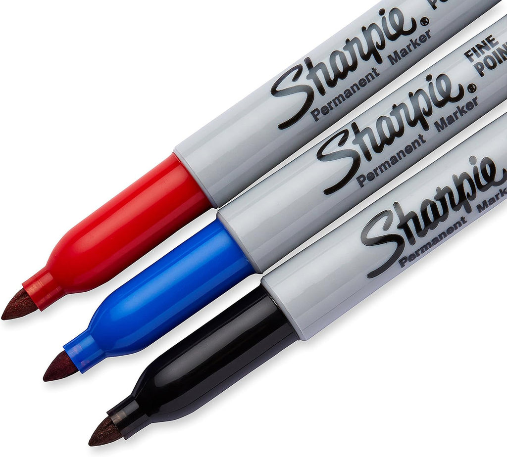 Permanent Markers, Fine Point, Assorted Colours, 3 Count (Pack of 5)