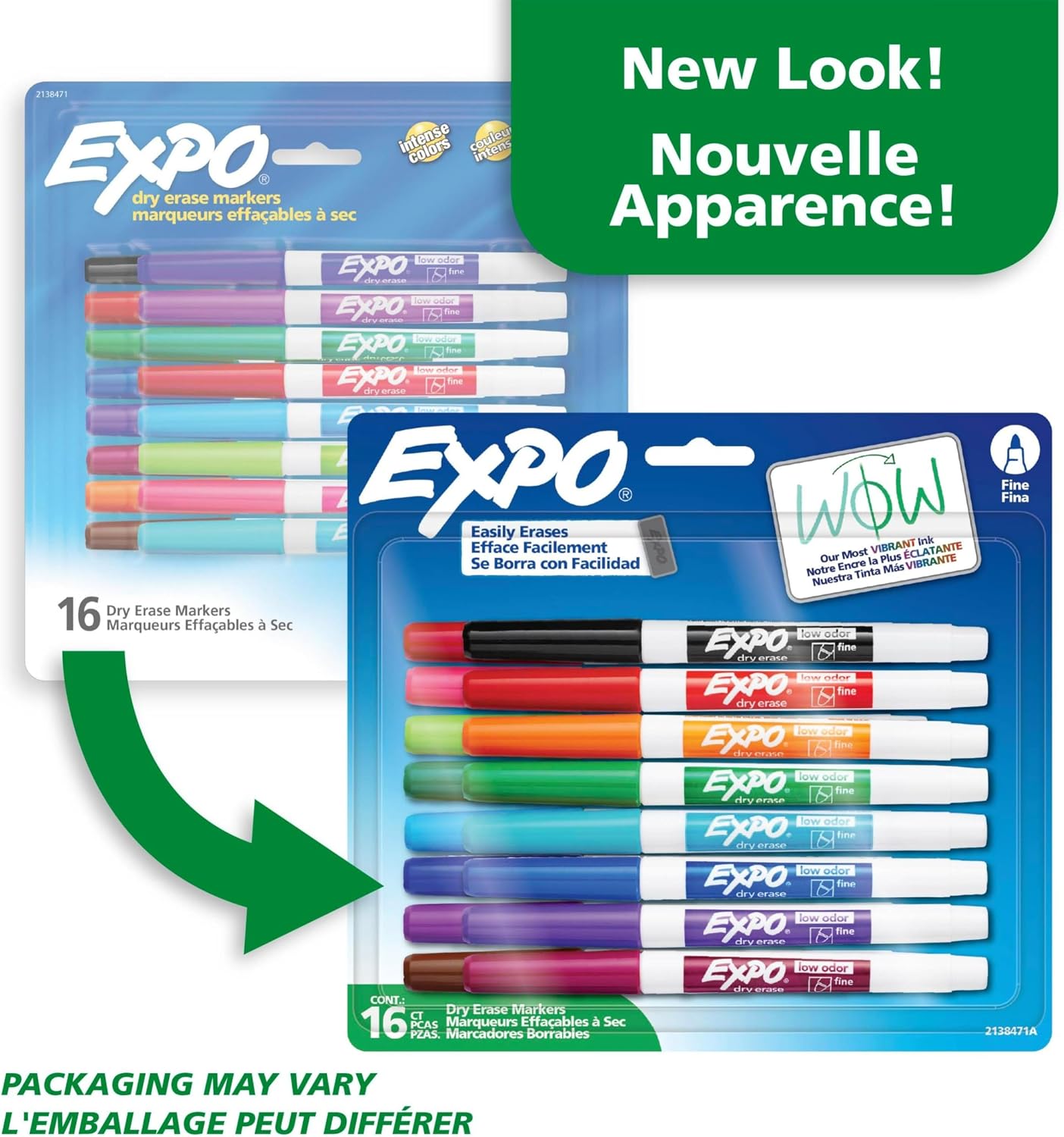 Dry Erase Markers, Whiteboard Markers with Low Odour Ink, Fine Tip, Assorted Vibrant Colours, 16 Count