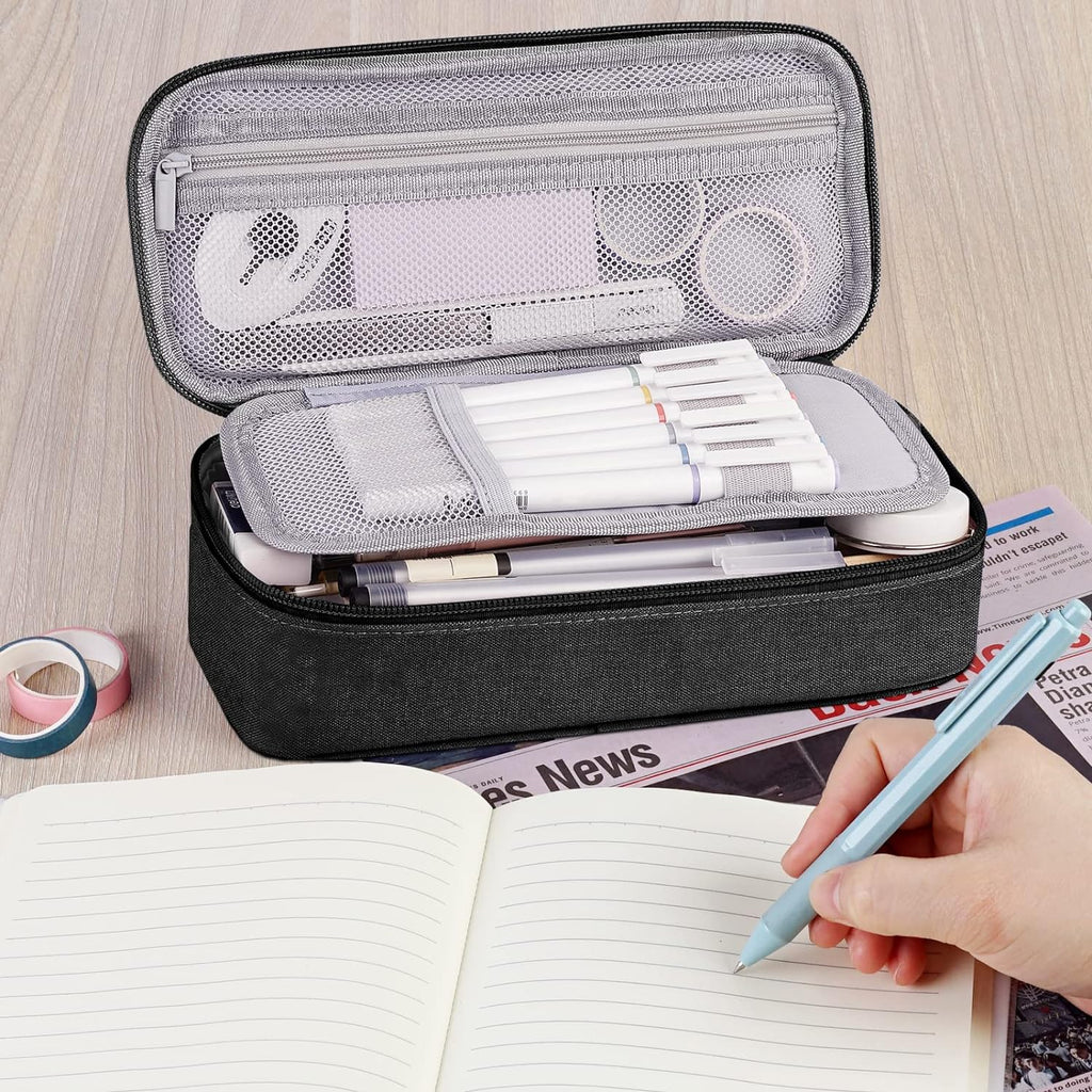 Large Pencil Case, Big Capacity Pencil Pouch Stationery Pen Bag, Storage High Capacity Bag Pouch Holder Box Organizer, Marker Pen Case for Women & Men