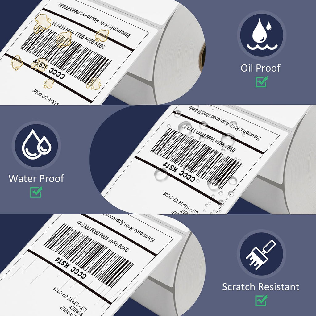 4x6 in Thermal Labels, 16 Rolls of 450 Shipping Labels, 7200 Pcs 101.5x152.4mm Thermal Printer Labels for Address, Mailing, Boxes, Packages, Compatible with Zebra & Rollo Printer